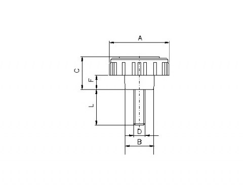 Rändelschraube VP P - Technische Zeichnung | Kuala Kunststofftechnik GmbH